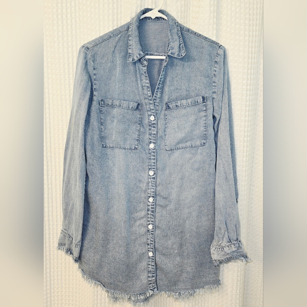Denim Button-Up Shirtdress